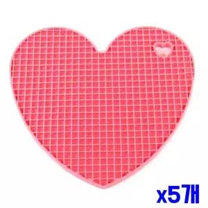 [골드스마일]x5개 실리콘 색상랜덤 냄비받침 하트 뜨거운냄비받침
