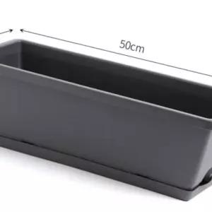 (GTS43805)베란다 텃밭 화분+받침대 세트(다크그레이) (50x19x16cm)