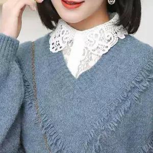 여성 넥페이크 펀칭레이스 카라셔츠 페이크 셔츠카라