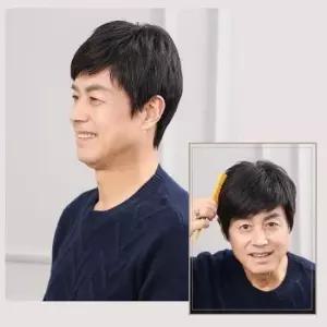 자연스러운 중년 남자가발 전체가발 통가발 스타일링용