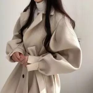 모직 여성 정장 자켓 숏 코트 넥 햅번풍 오버핏 BE1