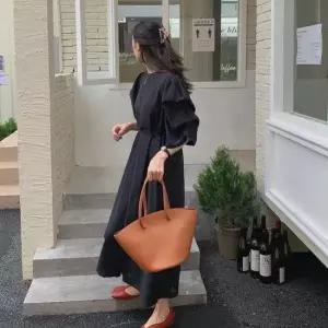 앞트임원피스 스트링 여리여리 숄더셔링 팔뚝커버 봄 롱원피스 여신