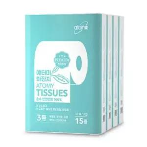 [최신제조]더 부드럽고 도톰한 두꺼운 애터미 화장지 60롤 (15개 4세트)