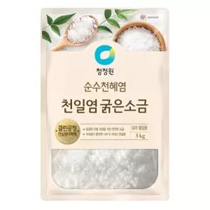 청정원 천일염 굵은소금, 5kg, 2개