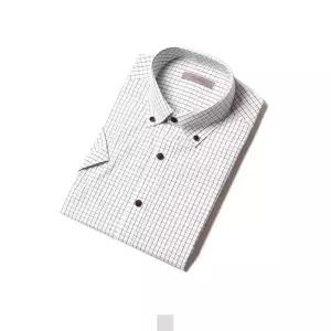 [RIZPICK]남자 반팔 체크 셔츠 와이셔츠 흰색 정장 남방 캐주얼 화이트