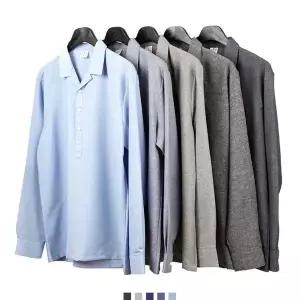 [RIZPICK]보카시 긴팔 캐주얼 남방 카라 남성 셔츠 오피스룩 반오픈 일반핏