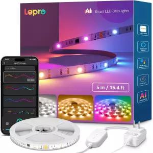 Lepro S2 AI 스마트 LED 스트립 조명 - 2700K-5700K 튜닝 가능한 웜 화이트 컬러 세그먼트 DIY 개인 맞춤형