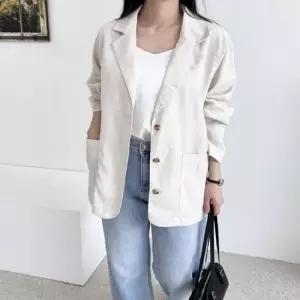오버핏 여성블렌딩 3084 KSS 린넨자켓