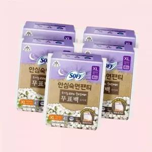 쏘피 안심숙면팬티 속옷 언더웨어 무표백 팬티 언더웨어형생리대 바디피트 XL 4P X 5팩 3팩 4615918