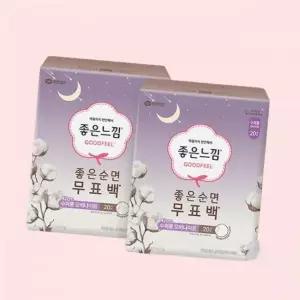좋은느낌 42cm 좋은순면 무표백 생리대 수퍼롱 오버나이트 20매 X 2팩 4605324