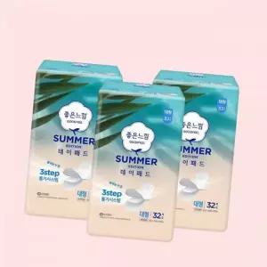 좋은느낌 시즌 여름 썸머 데이패드 생리대 36매 X 3팩 쿨한느낌 4605414