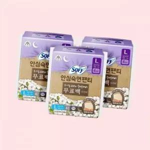 쏘피 안심숙면팬티 속옷 언더웨어 무표백 팬티 언더웨어형생리대 바디피트대형 4P x 3팩 대형 4605373