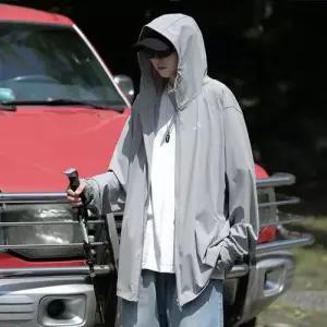 여름 남성패션 야상패션 래쉬가드 점퍼 자외선차단 후드 바람막이 얇은 오버사이즈 DL2