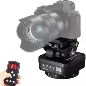 Soonpho M4 전동 회전식 파노라마 삼각대 헤드 DSLR 카메라 캠코더 스마트폰 삼각대용 원격 제어 및 휴대폰