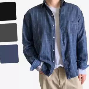 데일리 남성 체크 셔츠 캐주얼 체크 남방 옥스포드 루즈핏 가을