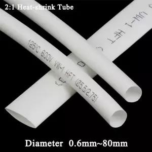 1~25m 흰색 2 1 열수축 튜브 직경0.6mm~80mm 와이어 수리 보호기 케이블 커넥터 절연 슬리브