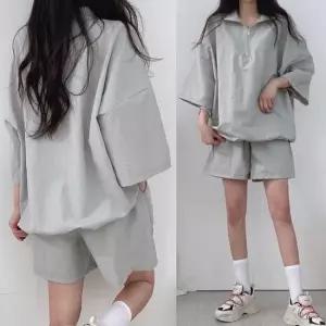 스타일하우스)트레이닝복 츄리닝 여자 짐웨어 반집업 아노락 트레이닝 반팔 세트