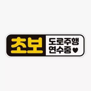 초보 도로주행중연수중 고휘도반사 자석 차량스티커