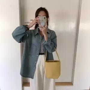 여성용 데님 데일룩 셔츠 무지데님 핫픽스 칼라 블레이저 DAOL1