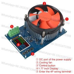 150W 20A DC 전자 부하 4선 리튬 배터리 테스터 조정 가능한 모듈 도구 모니터 방전기 미국 플러그