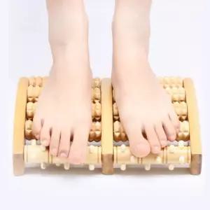 발마사지 발지압판 발안마기 발바닥 지압 롤러 원목     sam