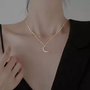 초승달 레이어드 데일리 패션 골드목걸이 달모양목걸이