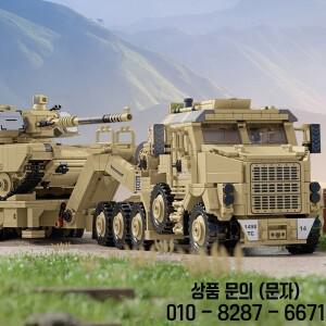 군사 3482Pcs M1070 장갑차 탱크 수송 차량 모델 빌딩  기술 WW2 트레일러 벽돌 장난감 14세 이상 선물
