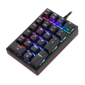 MOTOSPEED 매크로 기계식 숫자 키패드 USB 휴대용 레이아웃 유선 게이밍 21키 완전 백라이트 RGB 가능한 패드 프로그래밍 확장 미니