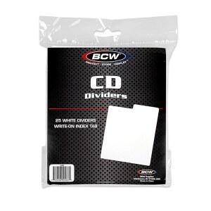 BCW 컴팩트 디스크 디바이더 필기 인덱스 25팩 정밀 품질 보관 컬렉션 분류에 있는 이상적 내구성 고밀도 CD 플라스틱 탭이 폴리에틸렌 정리