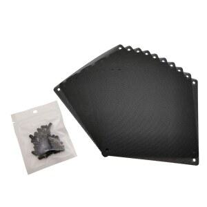 120mm PC 컴퓨터 케이스 팬 먼지 필터 스크린 방진 커버 나사, 초미세 PVC 메쉬, 블랙 색상 - 10팩