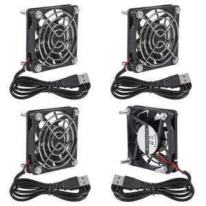 4피스 60MM USB 브러시리스 냉각 DC 금속 PC 60X60X15MM 그릴 미니 시리즈용 가전 케이스 커버 커넥터 SREWS 5V 소형 컴퓨터 6015