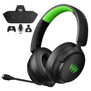 DINOSOO XBOX ONE 시리즈 S용 무선 PS5 밸런스 PC 게임 사운드 접이식 음소거 오디오 헤드셋 NS와 블루투스 마이크 서라운드 게이밍 수명 호환 배터리 3D 채팅