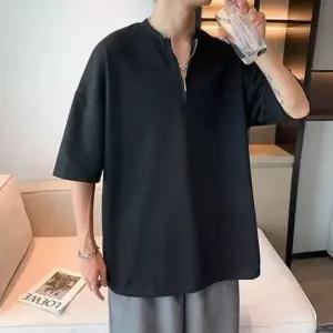 남자 반팔 티셔츠 반집업 반팔티 기본 오버핏 면티 가족단체티 기본 반팔 남자 티 티셔츠 남성