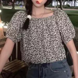 프릴 여성 여름 휴양지 오프숄더 블라우스 밴딩 플라워