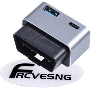 FRCVESNG 자동차 OBD 전원 어댑터 타입 업그레이드 카메라 레이더 U201124V 차량용 태블릿 DVR 감지기 대시 충전기 휴대폰 DC12 USB GPS