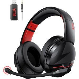 ACER 무선 게이밍 헤드셋 PS5 헤드셋 노이즈 50MM 4GHZ 스위치 마이크 캔슬링 100시간 포함 PS4 PS5 노트북 PC 드라이버용 모바일 헤드폰 블루투스 레드