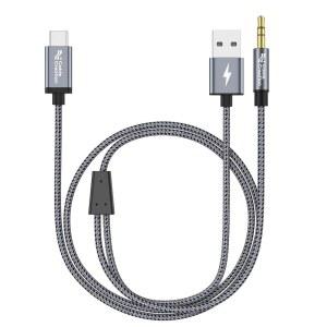 CABLECREATION USB TO 5MM 오디오 케이블 18W 스테레오 프로 S23 16 AUX 픽셀 자동차 헤드폰 타입 S24 갤럭시 플러스 충전 15 맥스