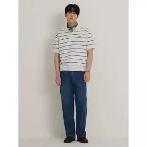 [매장정품] 빈폴 26SS 칼라넥 스트라이프 미니와플 반소매 티셔츠 - 라이트 그린(BC6342C35L)