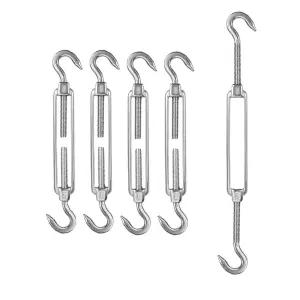 턴버클 후크 x CC 타입 PIUM 4Pcs M5 스테인리스 스틸 선쉐이드 난간 펜싱 빨랫줄 팅용 3/16인치 헤비 듀티