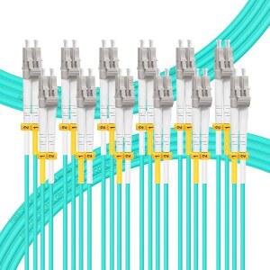 FLYPROFIBER 2M 6팩 LC TO 섬유 2M 6팩 125UM 패치 MM 케이블 OM3 40GB MMF 10GB 멀티모드 광섬유 모드 케이블 점퍼 코드 7피트 듀플렉스 멀티 50