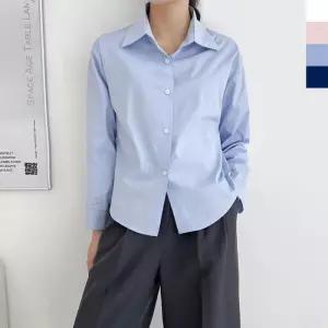 [라일리여성의류] Rly 가을 루즈핏 프릴블라우스 여성남방 쉬폰블라우스