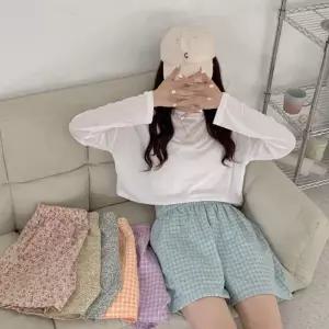 [라일리여성의류] Rly BNCWC3011 여성 체크플라워 캐쥬얼 숏팬츠