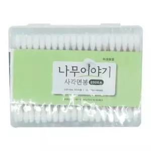 오너클랜 나무이야기 나무스틱사각면봉200EA_7604 원형 다용도 다기능 만능 귀지 정리