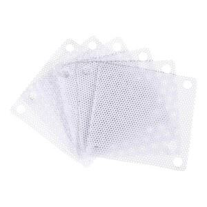 MECCANIXITY 6피스 PC 먼지 필터 50X50MM 화이트 스피커용 케이스 메시 그릴 커버 쿨러 컴퓨터 PVC 섀시 방진