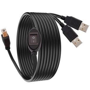 GIASIEH IN 프린터 케이블 스플리터 USB 대의 스위치 스캐너를 토글 컴퓨터 수동 프린터 B에서 7피트 450만 하나의 듀얼 14 코드로 공유하는