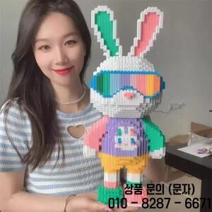14세 이상 장난감 사탕 토끼 다채롭고 귀여운 미니 3D 모델 데스크탑 장식 DIY 빌딩  마이크로 벽돌 크리스