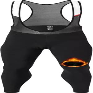 YKYWBIKE 겨울 남성 사이클링 빕 팬츠 타이츠와 패드 웜 보온 플리스 산악 자전거 라이딩