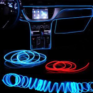 1M 5M 자동차 인테리어 장식 램프 배선 DIY 스트립 EL 주변 네온 LED 자동