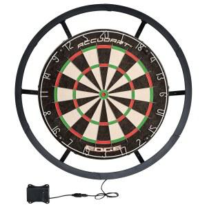 Accudart Vortex LED 서라운드 - 토너먼트 스타일 360도 밝은 조명 기존 18인치 보드에 적합 몇 분 만에 부착 가능