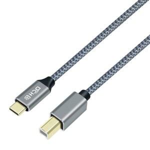 DCHAV USB TO 프린터 케이블 컴퓨터 컨트롤러 커넥터 DJ 91 MIDI 나일론 교체 도금 그레이 3피트 타입 스캐너 노트북 4CM 피아노 와이어 브레이드 키보드 코드